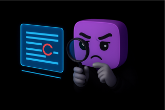 The Bud mascot inspecting a report card graded C-minus through a magnifying glass