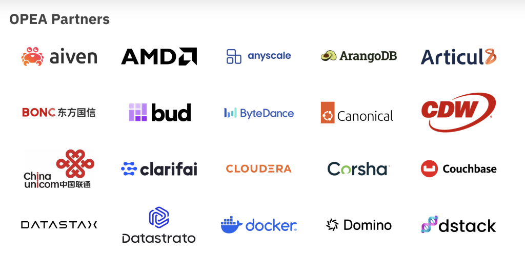 The OPEA — Open Platform for Enterprise AI — partner ecosystem